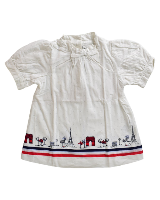 A White Short Sleeve Tops from Janie & Jack in size 4T for girl. (Front View)