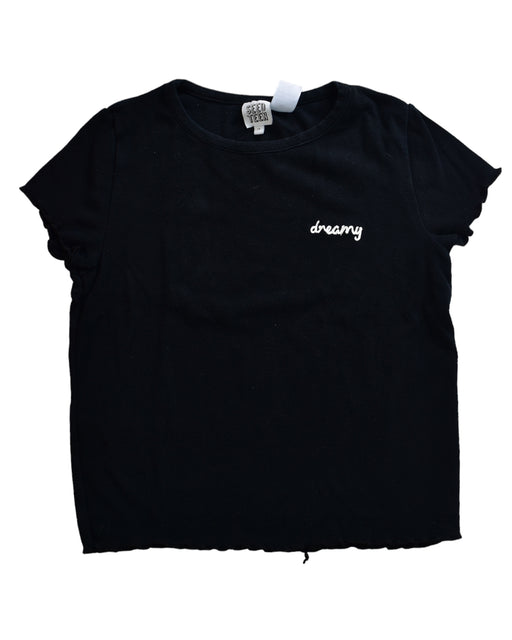 A Black Short Sleeve T Shirts from Seed in size 14Y for girl. (Front View)