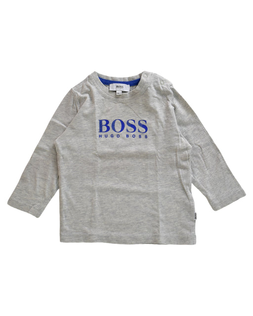 A Grey Long Sleeve Tops from Hugo Boss in size 6-12M for boy. (Front View)