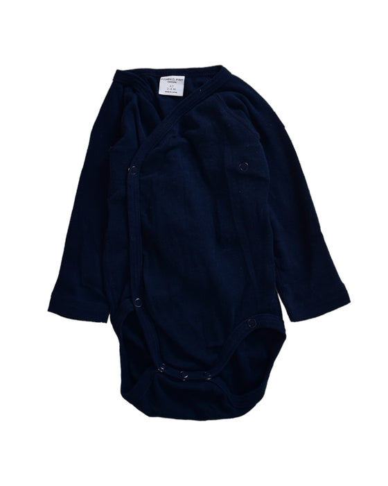 A Navy Long Sleeve Bodysuits from Polarn O. Pyret in size 0-3M for neutral. (Front View)