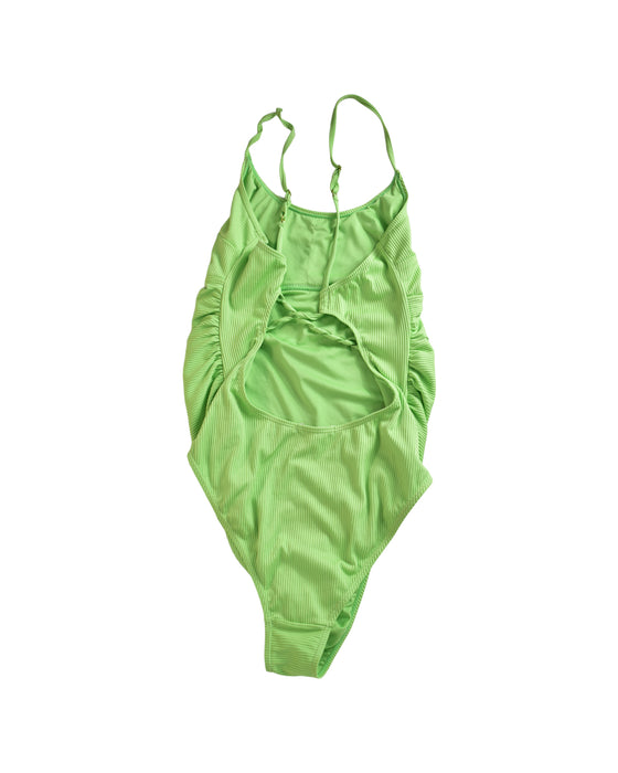 A Green Swimsuits from Under Protection in size L for maternity. (Back View)