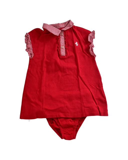 A Red Dress Sets from Ferrari in size 12-18M for girl. (Front View)