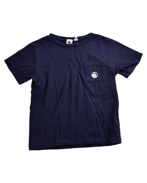 A Navy Short Sleeve T Shirts from Petit Bateau in size 6T for neutral. (Front View)