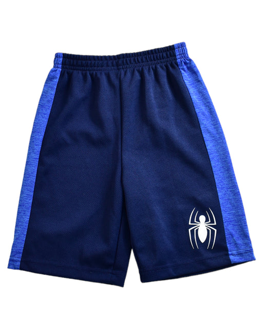 A Navy Shorts from Marvel in size 6T for boy. (Front View)