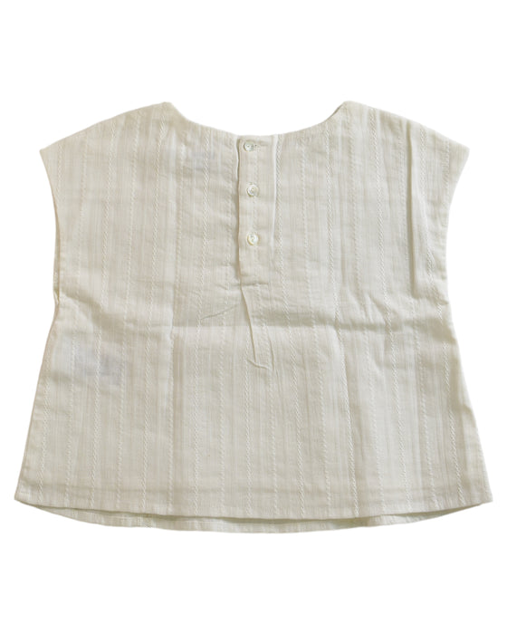 A White Sleeveless Tops from Bonpoint in size 4T for girl. (Back View)