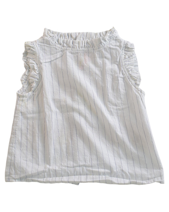 A White Sleeveless Tops from Bonpoint in size 4T for girl. (Front View)