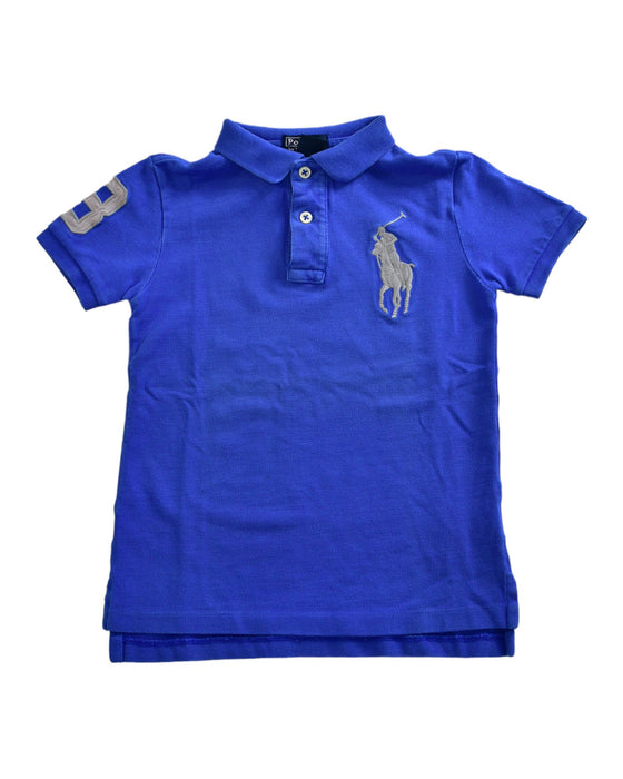 A Blue Short Sleeve Polos from Polo Ralph Lauren in size 5T for boy. (Front View)