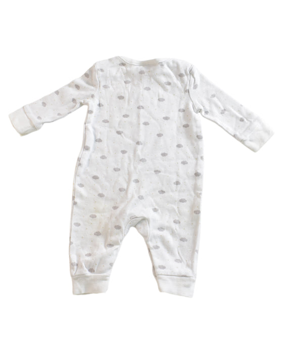 A White Onesies from The Little White Company in size 0-3M for neutral. (Back View)