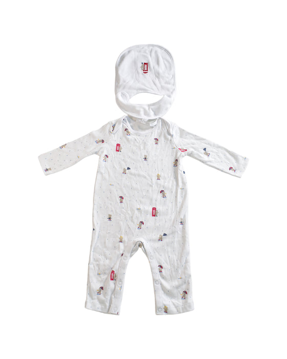 A White Pyjama Sets from The Little White Company in size 6-12M for neutral. (Front View)