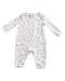 A White Onesies from The Little White Company in size 0-3M for neutral. (Front View)