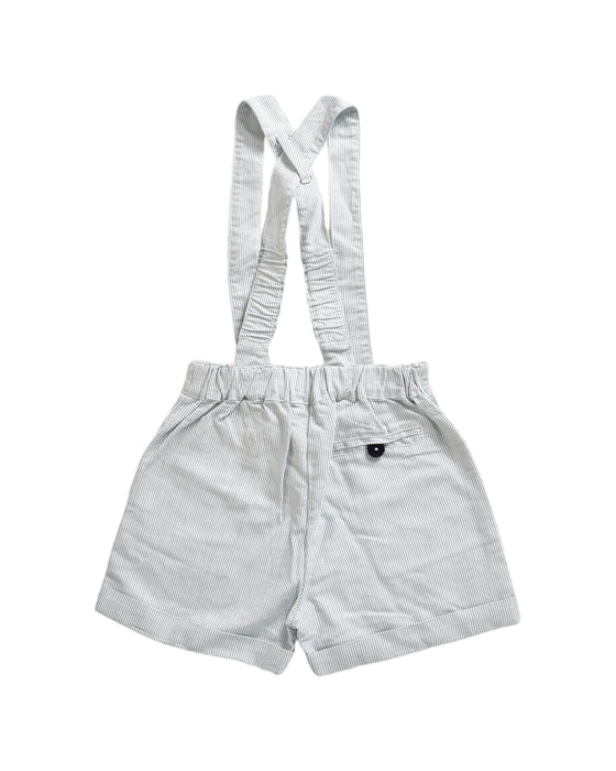 A White Overall Shorts from Les Enfantines in size 18-24M for neutral. (Back View)