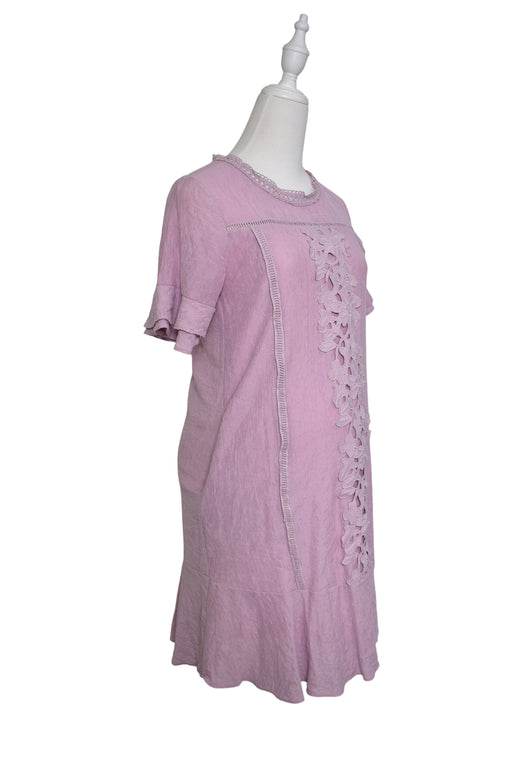 A Purple Short Sleeve Dresses from Bove in size S for maternity. (Front View)