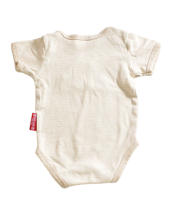 A Beige Short Sleeve Bodysuits from Shears in size 0-3M for neutral. (Back View)