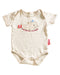 A Beige Short Sleeve Bodysuits from Shears in size 0-3M for neutral. (Front View)