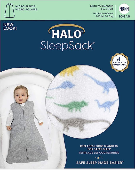 A White Sleepsacs from HALO in size 3-6M for boy. (Back View)