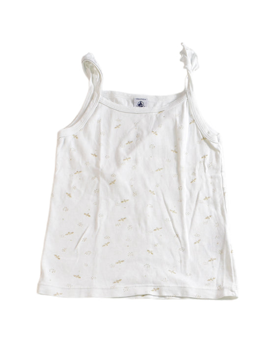 A White Sleeveless Tops from Petit Bateau in size 10Y for girl. (Front View)