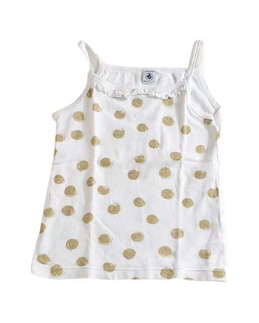 A White Sleeveless Tops from Petit Bateau in size 10Y for girl. (Front View)