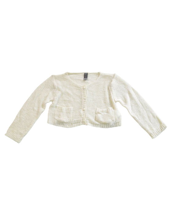 A White Cardigans from LOSAN in size 3-6M for girl. (Front View)