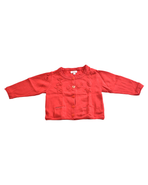 A Red Cardigans from Catimini in size 3-6M for girl. (Front View)