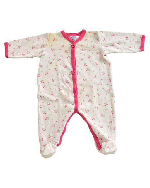 A White Onesies from Petit Bateau in size 3-6M for girl. (Front View)