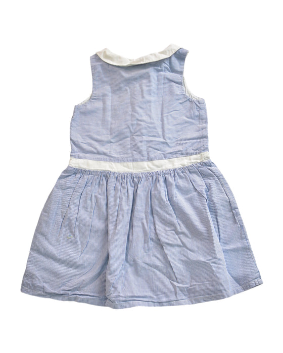 A White Sleeveless Dresses from Cyrillus in size 4T for girl. (Back View)