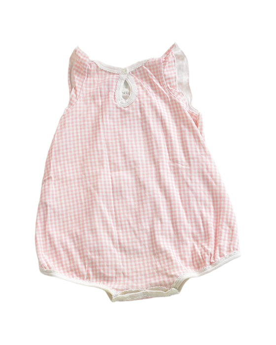 A Pink Rompers from Petit Bateau in size 12-18M for girl. (Back View)