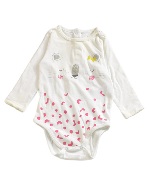 A White Long Sleeve Bodysuits from DPAM in size 3-6M for girl. (Front View)