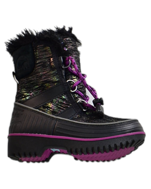 A Black Boots & Booties from Sorel in size 4T for girl. (Front View)