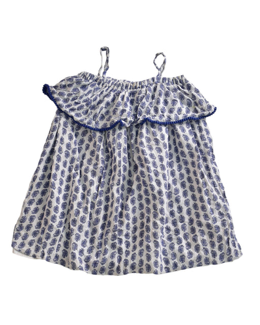 A Blue Sleeveless Dresses from Polo Ralph Lauren in size 4T for girl. (Front View)