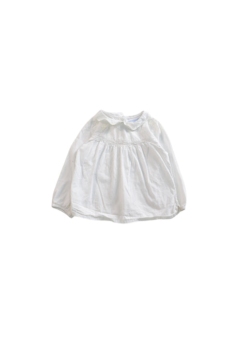 A White Long Sleeve Tops from The Little White Company in size 12-18M for girl. (Front View)