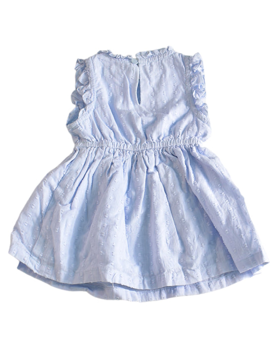 A Blue Sleeveless Dresses from Gingersnaps in size 6-12M for girl. (Back View)