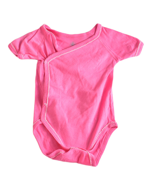 A Pink Short Sleeve Bodysuits from Petit Bateau in size 6-12M for girl. (Front View)