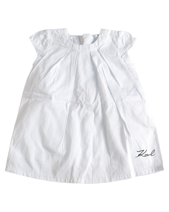 A White Short Sleeve Dresses from Karl Lagerfeld in size 0-3M for girl. (Front View)