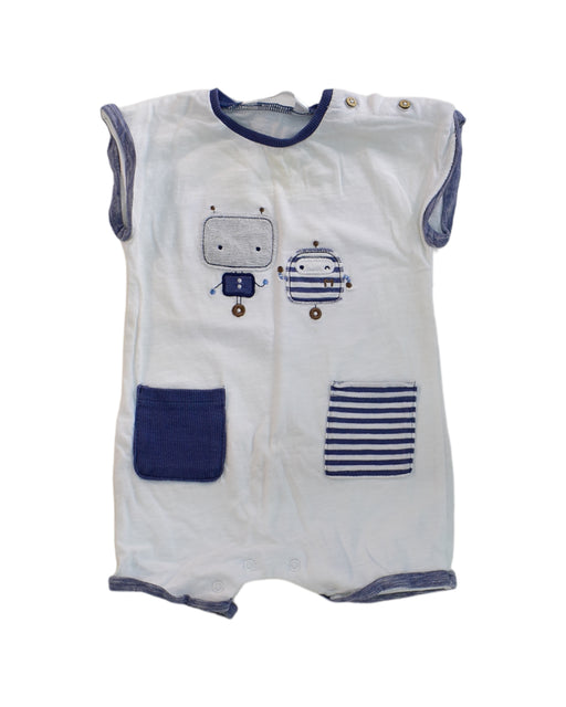 A White Rompers from Mayoral in size 6-12M for boy. (Front View)