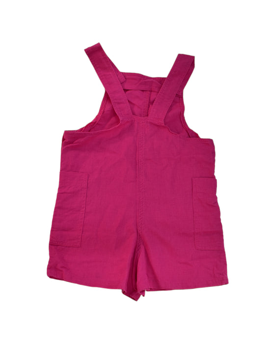 A Pink Overall Shorts from Seed in size 4T for girl. (Back View)