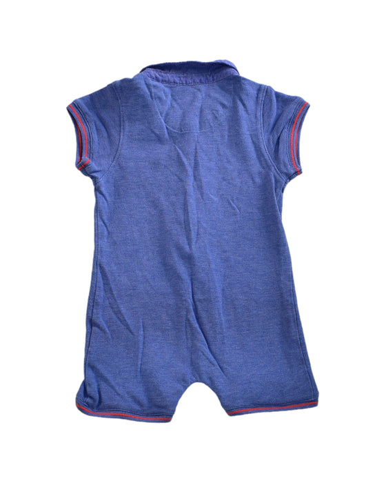 A Blue Short Sleeve Rompers from Chateau de Sable in size 3-6M for girl. (Back View)