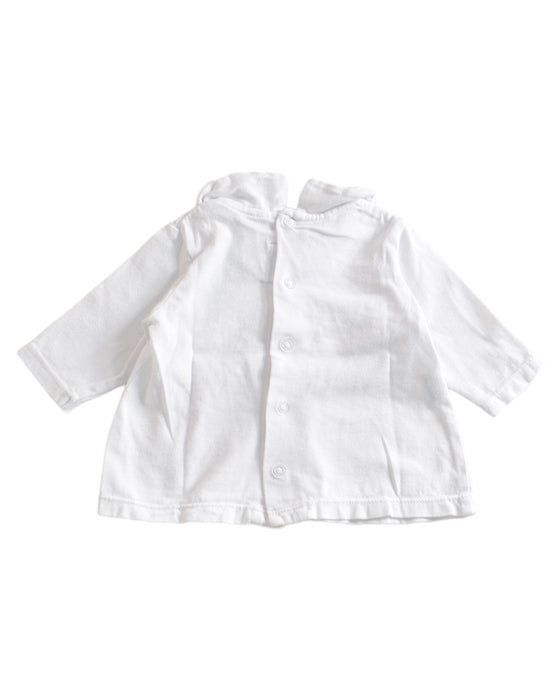 A White Long Sleeve Tops from Bout'Chou in size 0-3M for girl. (Back View)