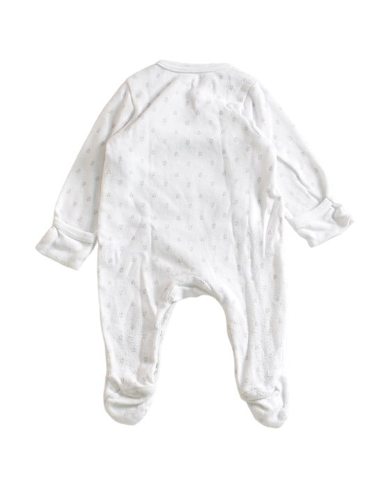 A White Long Sleeve Jumpsuits from Bout'Chou in size 0-3M for girl. (Back View)