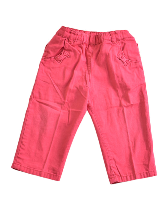 A Red Casual Pants from Petit Bateau in size 6-12M for girl. (Front View)