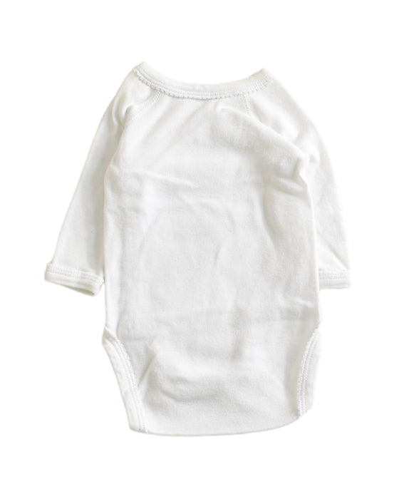 A White Long Sleeve Bodysuits from Petit Bateau in size 0-3M for neutral. (Back View)