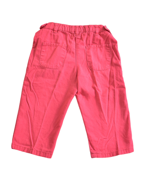 A Red Casual Pants from Petit Bateau in size 6-12M for girl. (Back View)