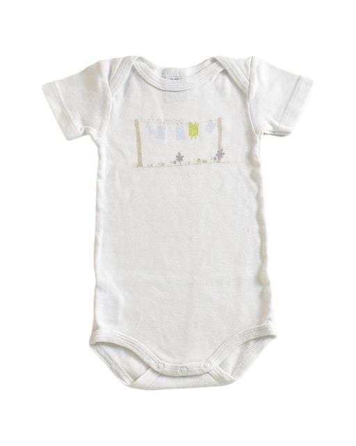 A White Short Sleeve Bodysuits from Petit Bateau in size 0-3M for neutral. (Front View)