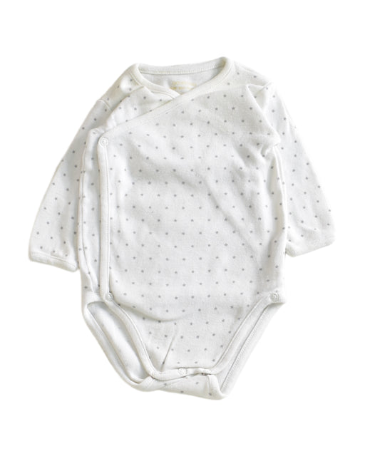 A White Long Sleeve Bodysuits from Bout'Chou in size 0-3M for neutral. (Front View)