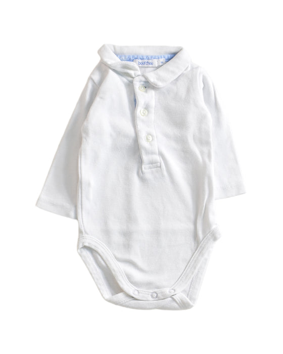 A White Long Sleeve Bodysuits from Bout'Chou in size 0-3M for neutral. (Front View)