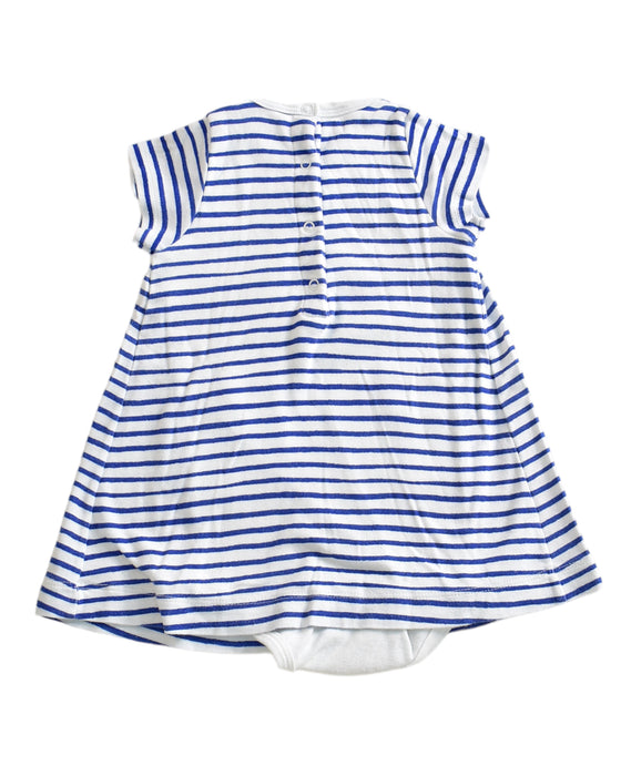 A Blue Short Sleeve Dresses from Petit Bateau in size 6-12M for girl. (Back View)