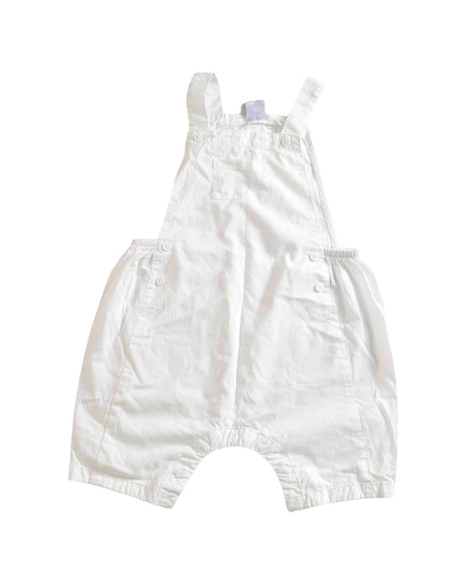 A White Overall Shorts from Petit Bateau in size 6-12M for neutral. (Front View)