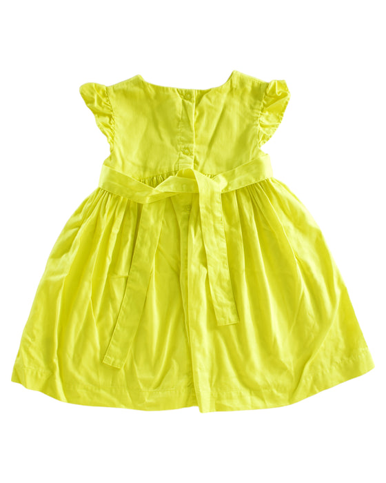 A Yellow Short Sleeve Dresses from Petit Bateau in size 12-18M for girl. (Back View)