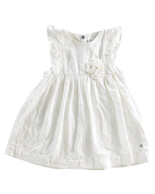 A White Short Sleeve Dresses from Petit Bateau in size 12-18M for girl. (Front View)