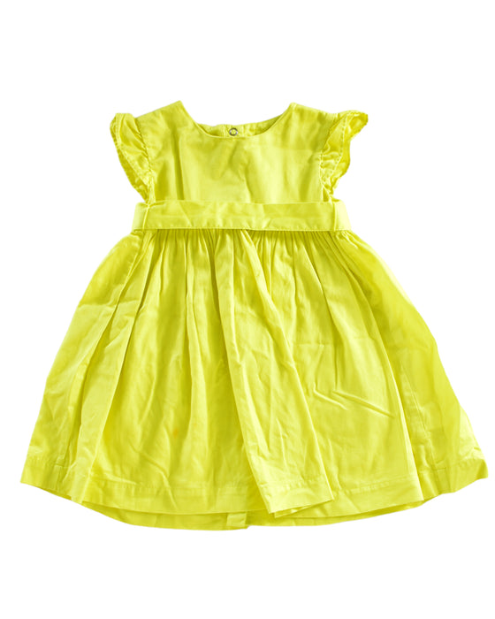 A Yellow Short Sleeve Dresses from Petit Bateau in size 12-18M for girl. (Front View)