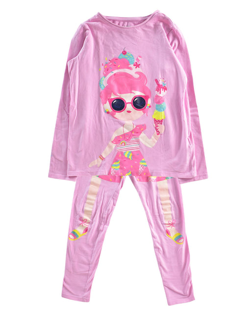 A Pink Pyjama Sets from DPAM in size 8Y for girl. (Front View)